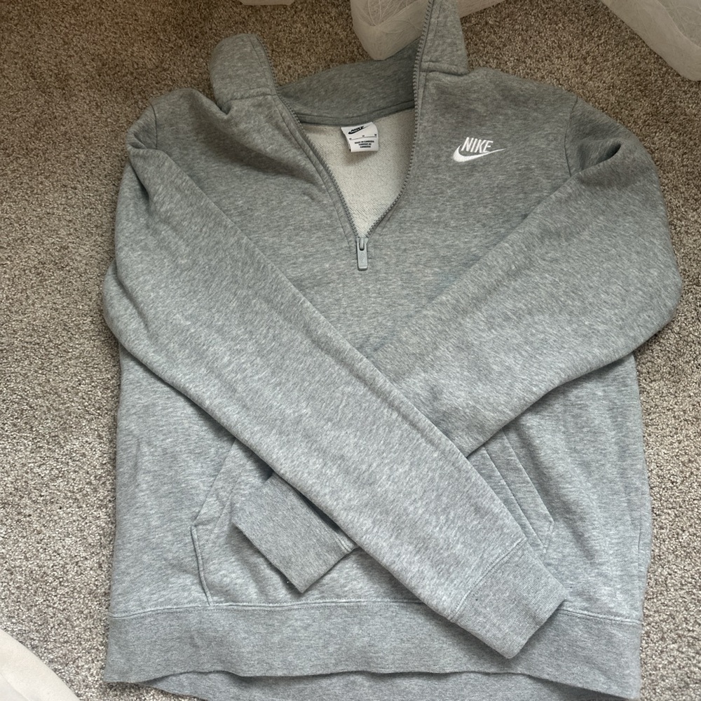 Nike Heather Gray Half-Zip Pullover